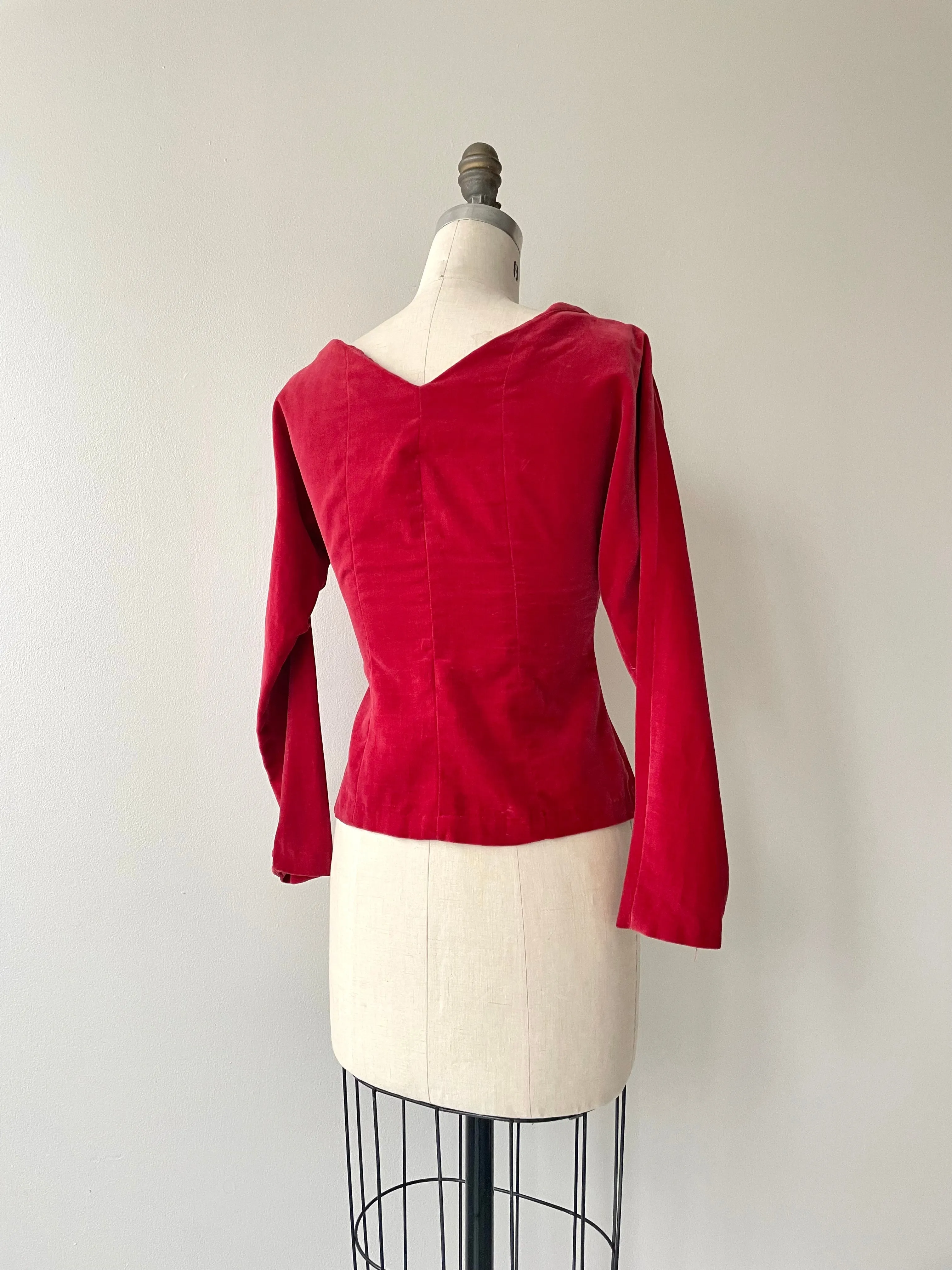 Red Velvet Top | 1950s