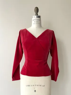 Red Velvet Top | 1950s