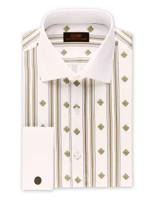 Roman Chains Dress Shirt   Cufflink | White