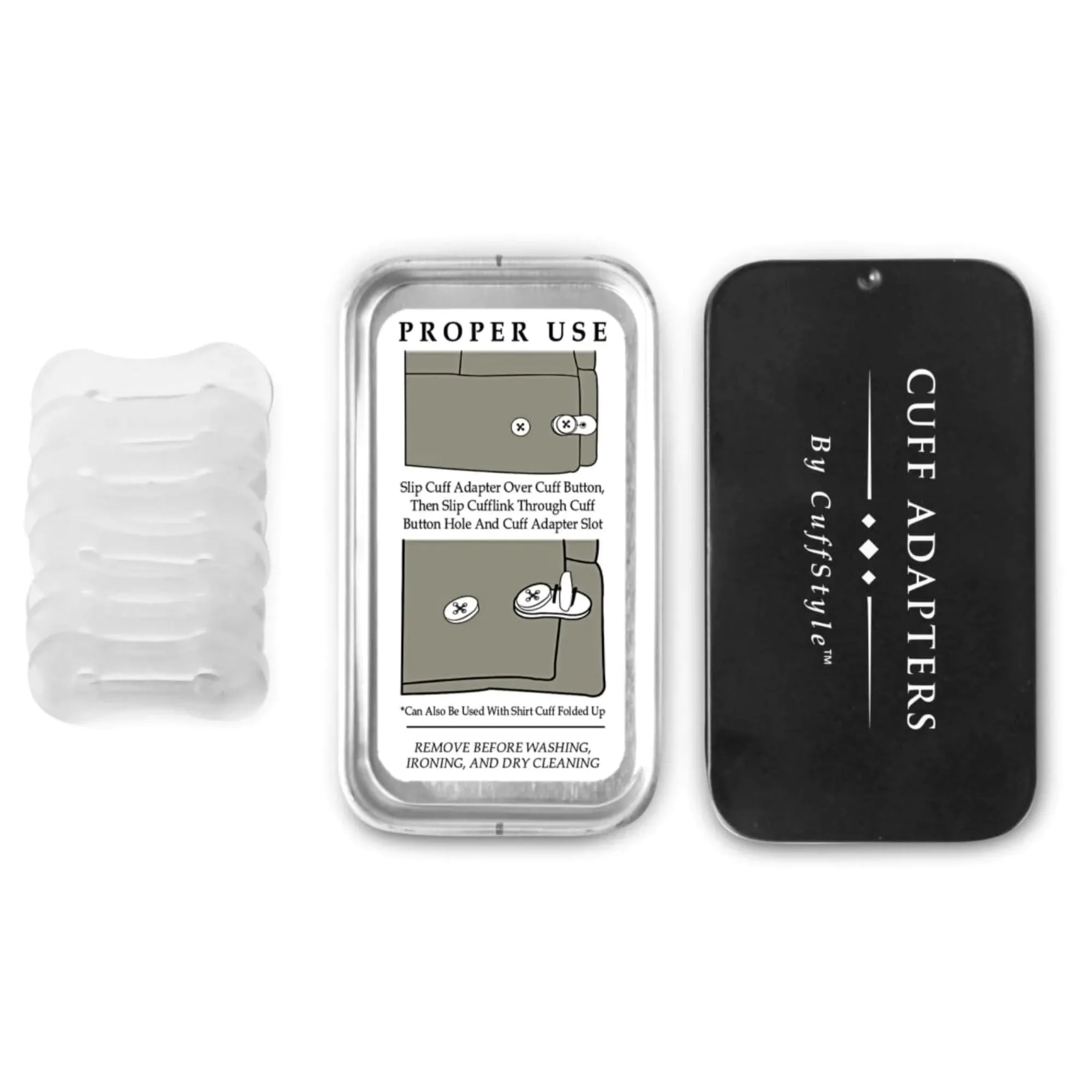 Seconds - Shirt Cuff Adapters - Wear Cufflinks on ANY dress shirt