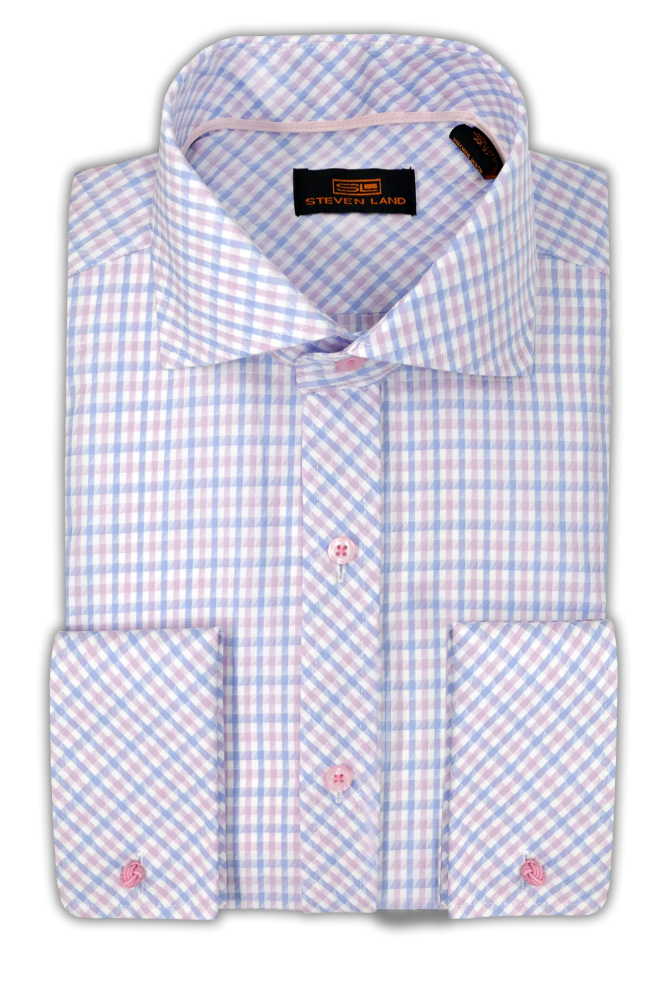 Steven Land Dress Shirt  | Trim and Classic Fit | Arlo 100% Cotton | Pink