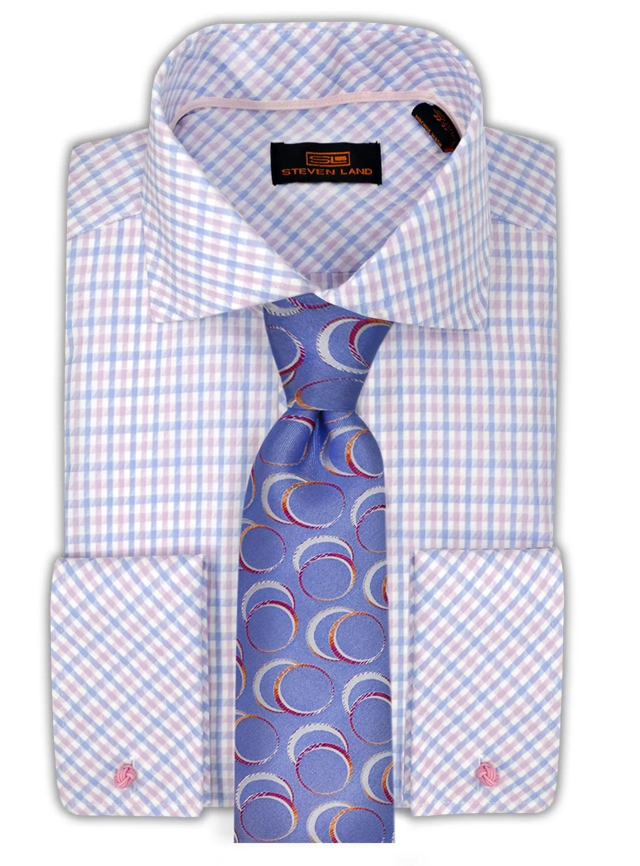 Steven Land Dress Shirt  | Trim and Classic Fit | Arlo 100% Cotton | Pink