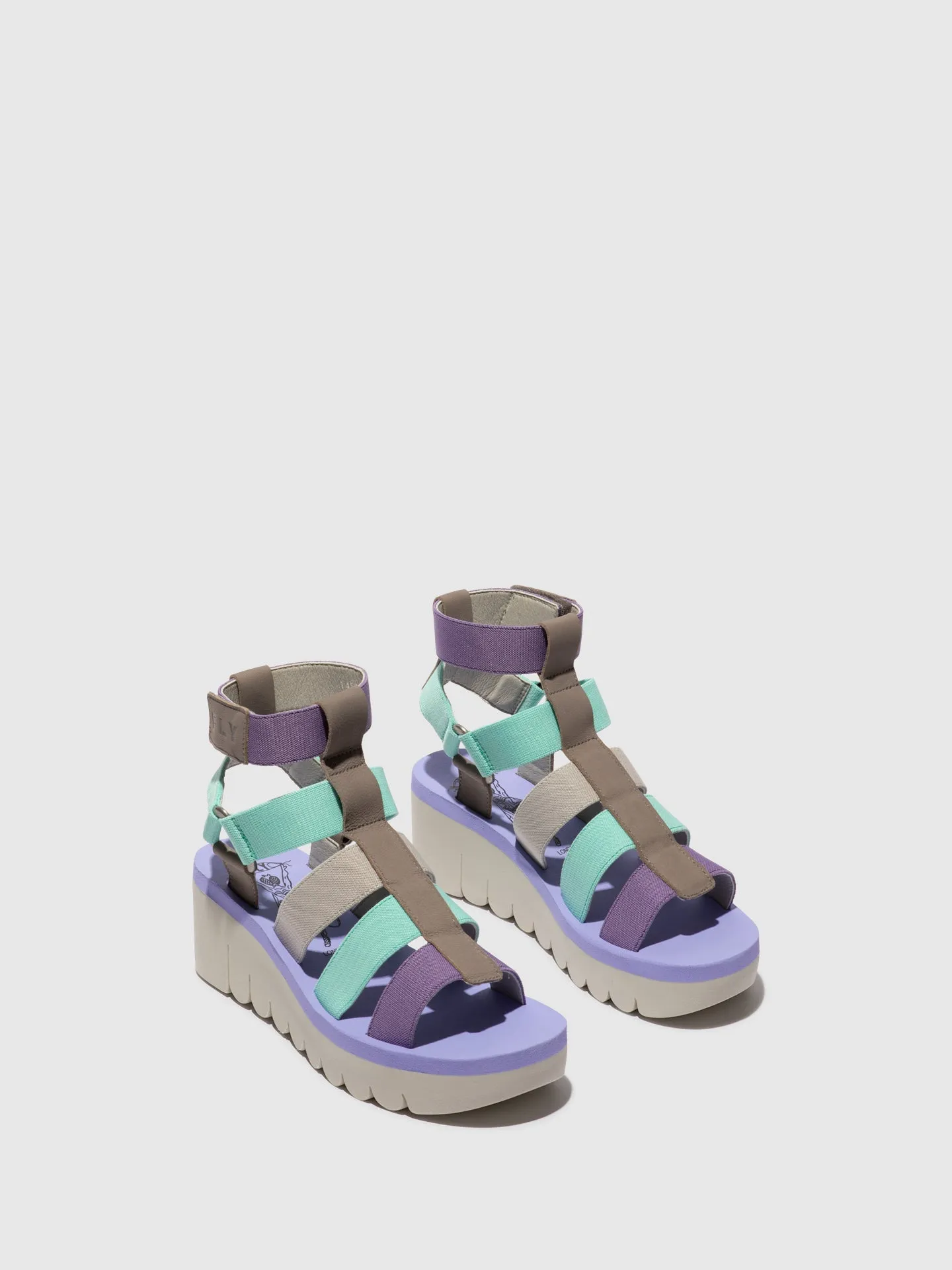 Strappy Sandals YUFI032FLY GREY/MULTICOLOR/VIOLET