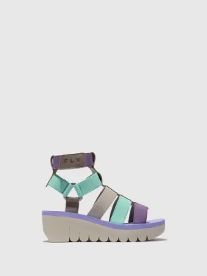 Strappy Sandals YUFI032FLY GREY/MULTICOLOR/VIOLET