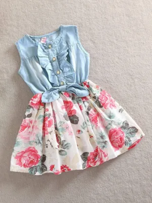 Sweet Day Chambray Floral Dress