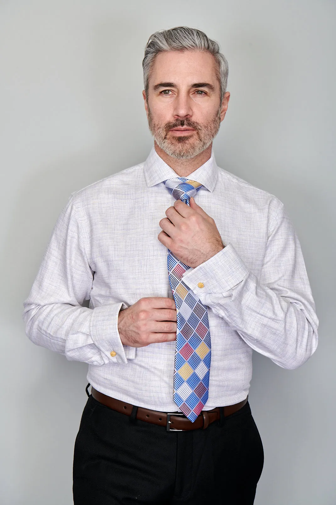 The Colm Dress Shirt | Semi Spread Collar | Mitered Barrel Cuff