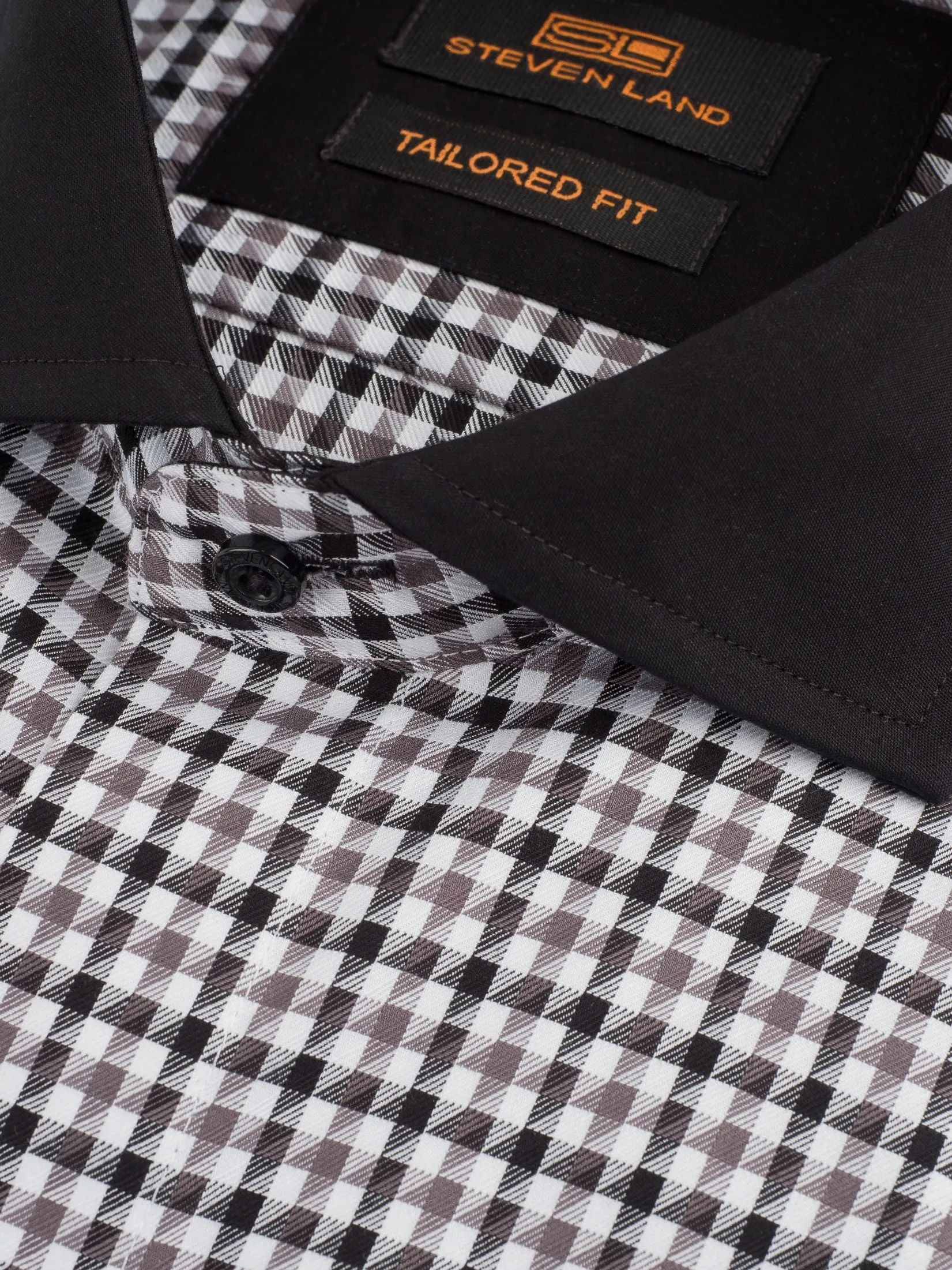 The Jago Dress Shirt | French Cuff & Spread Collar | Black
