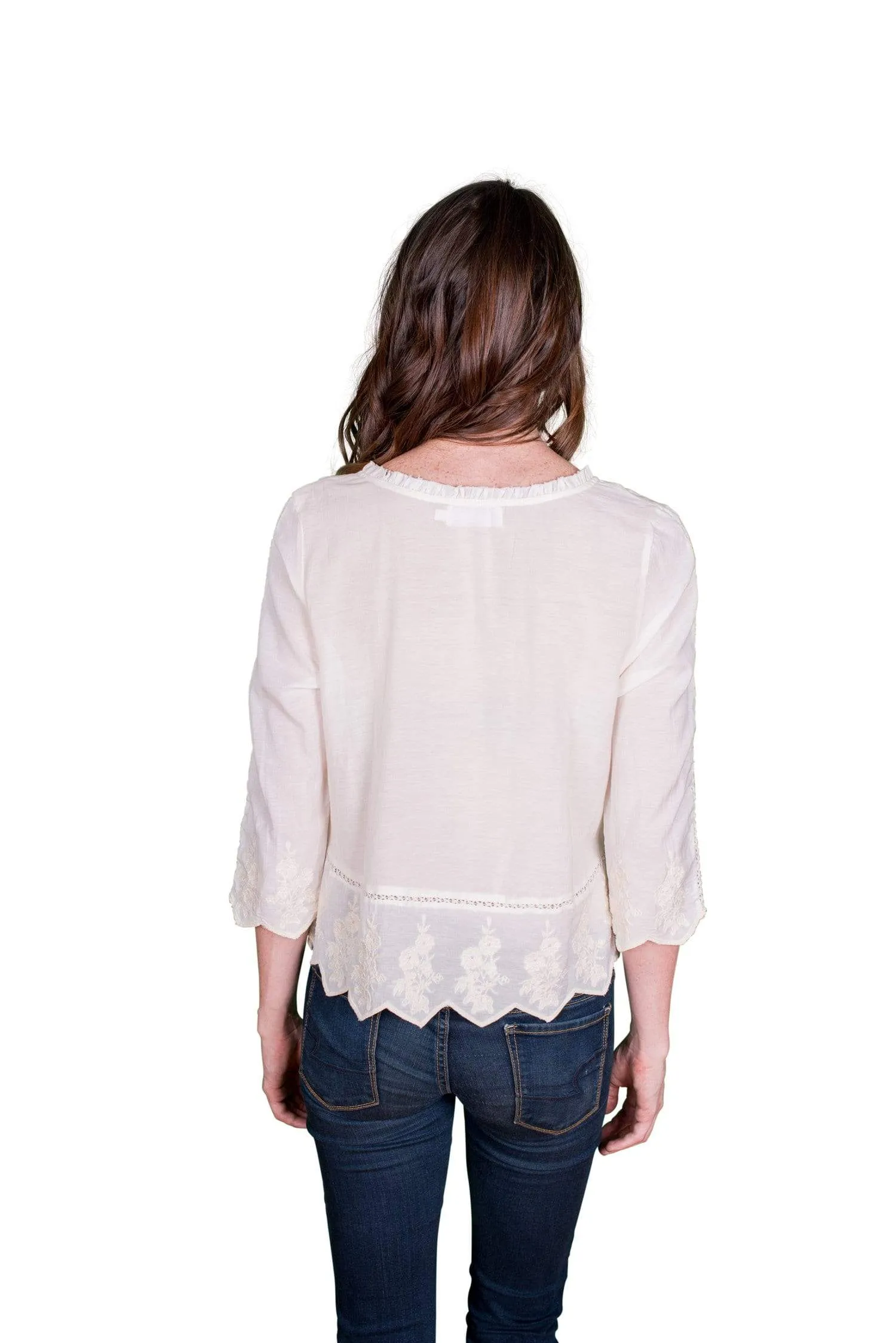 Velvet by Graham & Spencer Milio Embroidered Cotton Voile Top