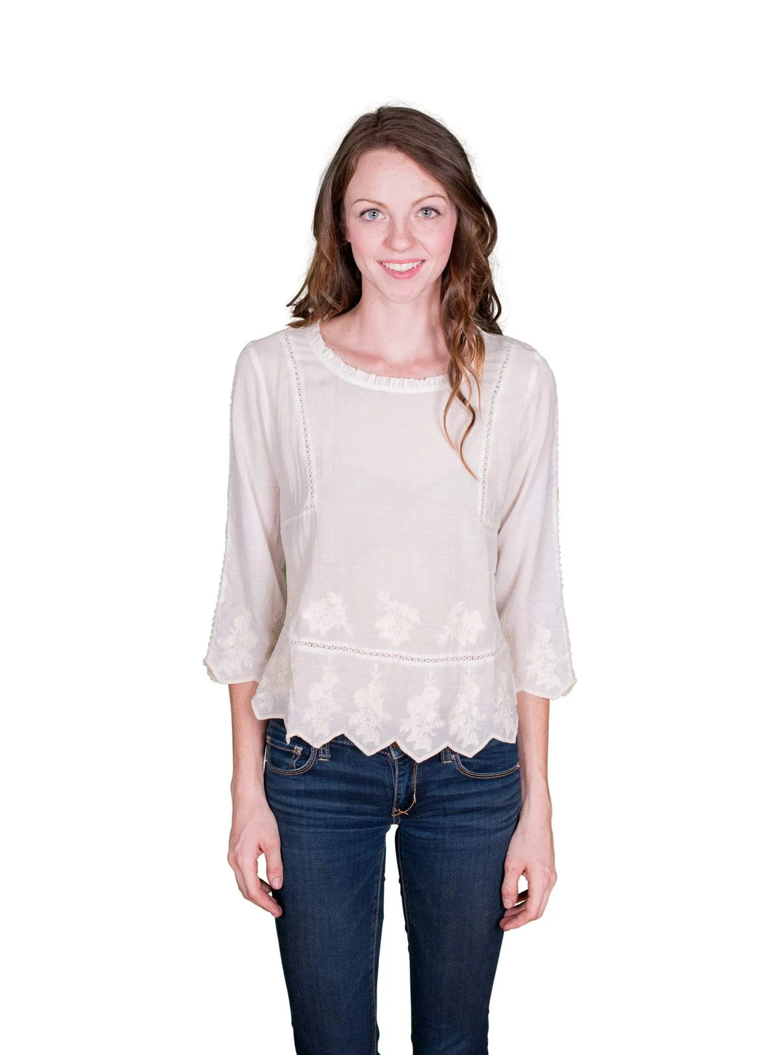 Velvet by Graham & Spencer Milio Embroidered Cotton Voile Top