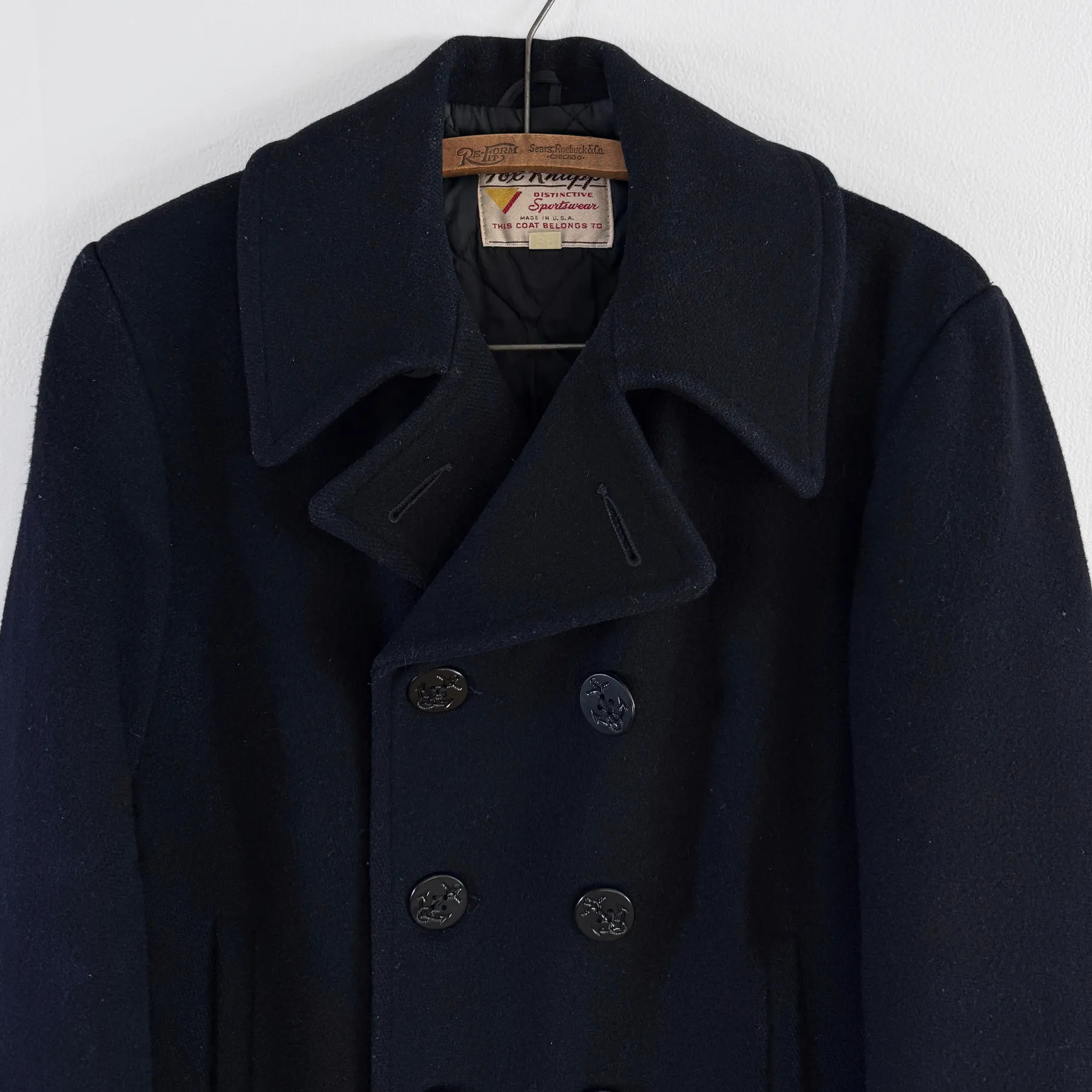 Vintage 1960s U.S. Navy Double Breasted Wool Peacoat
