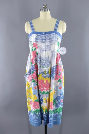 Vintage Floral Print Cotton Sundress
