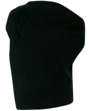 Wool Blend Drape Sweater in Black